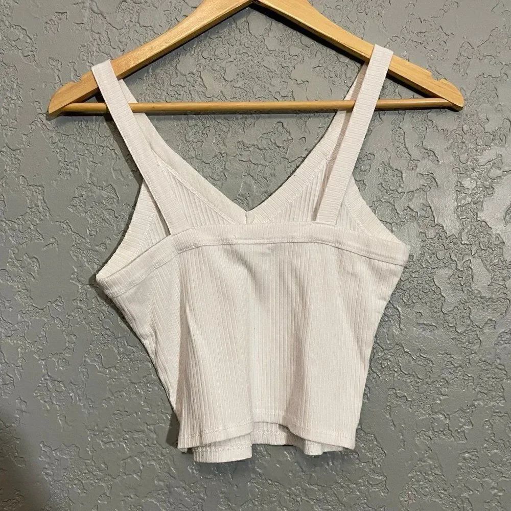 White V-Neck Tank Top - Picture 3 of 7